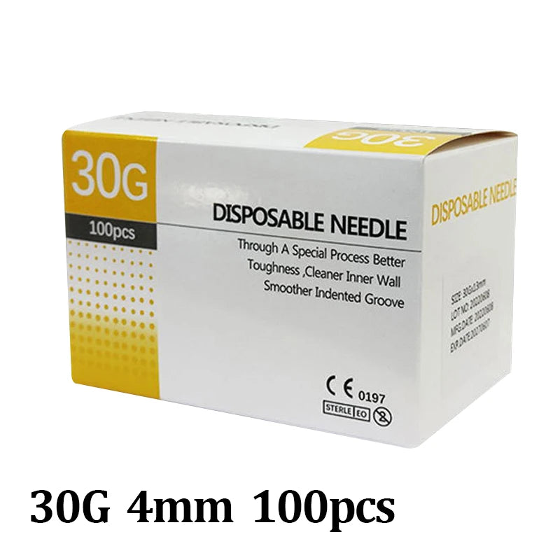 30G–34G Painless Transparent Syringe Needles – Clear Tip Caps & Injection Glue Applicators (1.5–6mm)