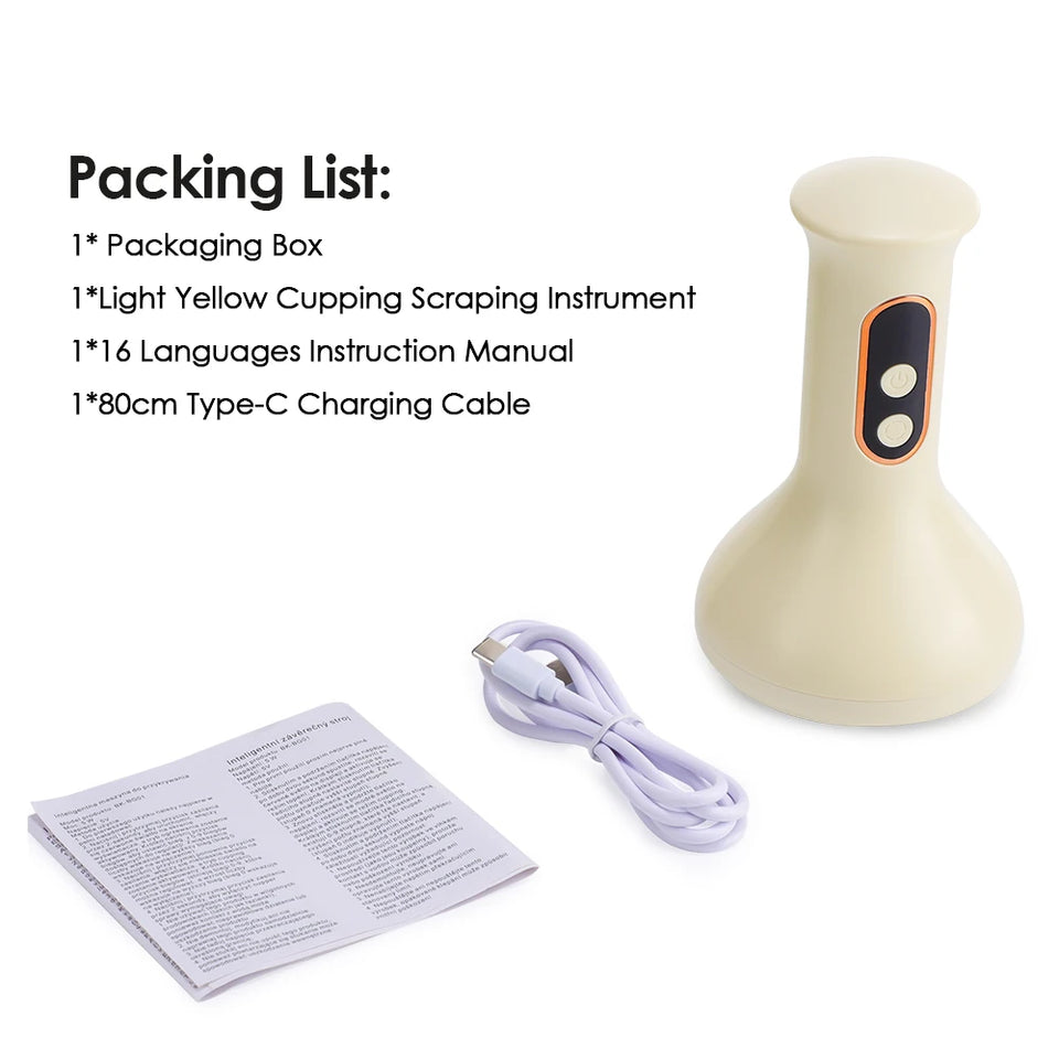 Smart Cupping Massage Machine with Red Light & Heating – 9-Level Vacuum Suction for Body Therapy & Cellulite Relief