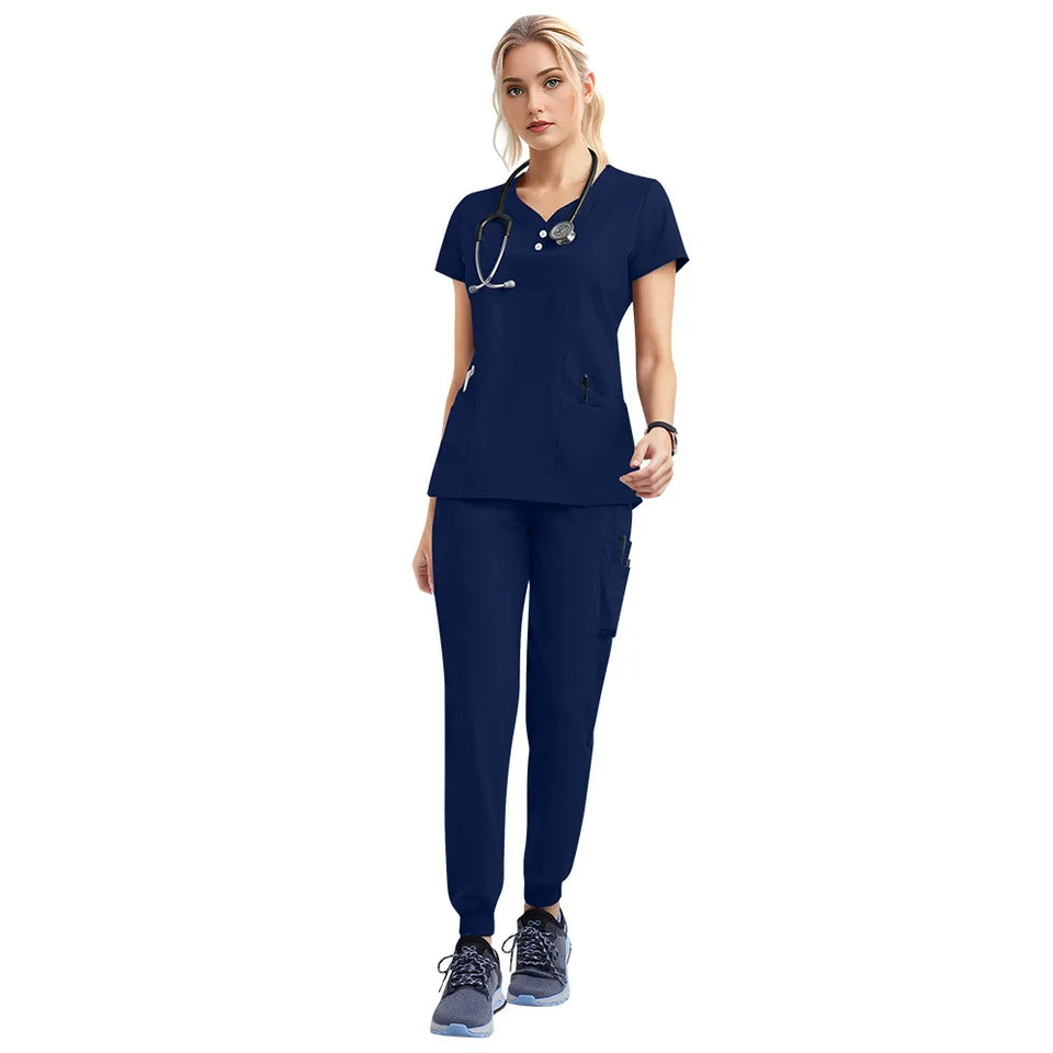Women's Medical Scrubs Jogger Set – Doctor & Nurse Surgical Uniform