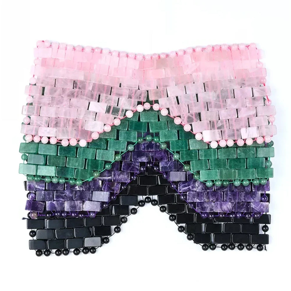 Natural Rose Quartz Eye Mask Massager Jade Relax Sleep Massage Tools Care Stone Face Cooling Sleep Mask