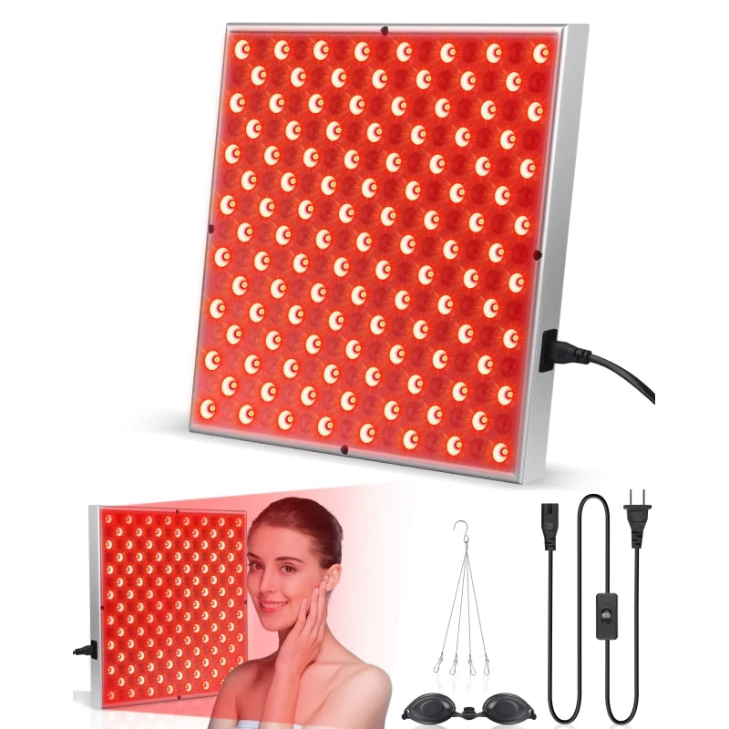 LED Red Light Therapy Panel Lamp – 225 LEDs for Facial Anti-Aging, Skin Care & Body Pain Relief