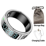 2025 SR08 Smart Ring – LED Display, Heart Rate & SpO₂ Monitor, 5ATM Waterproof Fitness Ring for Men & Women