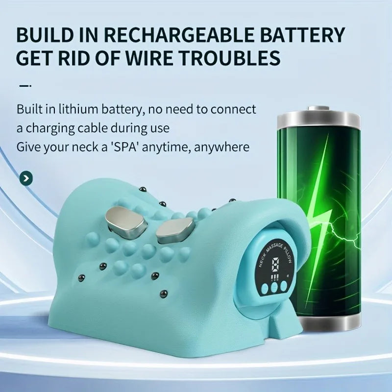 Multi Functional Vibration Massage Pillow Home Electric Neck Curvature Straightening Hot Compress Pulse Cervical Massage Pillow