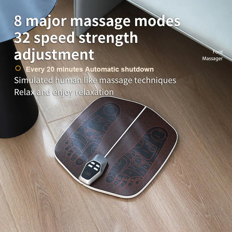 JianYouCare EMS Foot Massager Pad – USB Rechargeable Muscle Stimulator with Remote Control for Blood Circulation & Acupoint Massage