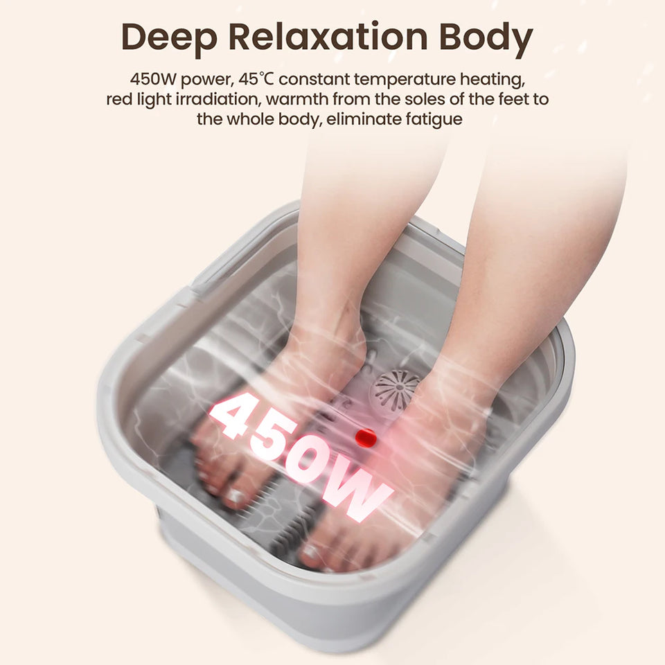Portable Thermostatic Foot Massage Tub Foldable Plus Tropical Automatic Foot Bath Tub For Home To Promote Blood Circulatio