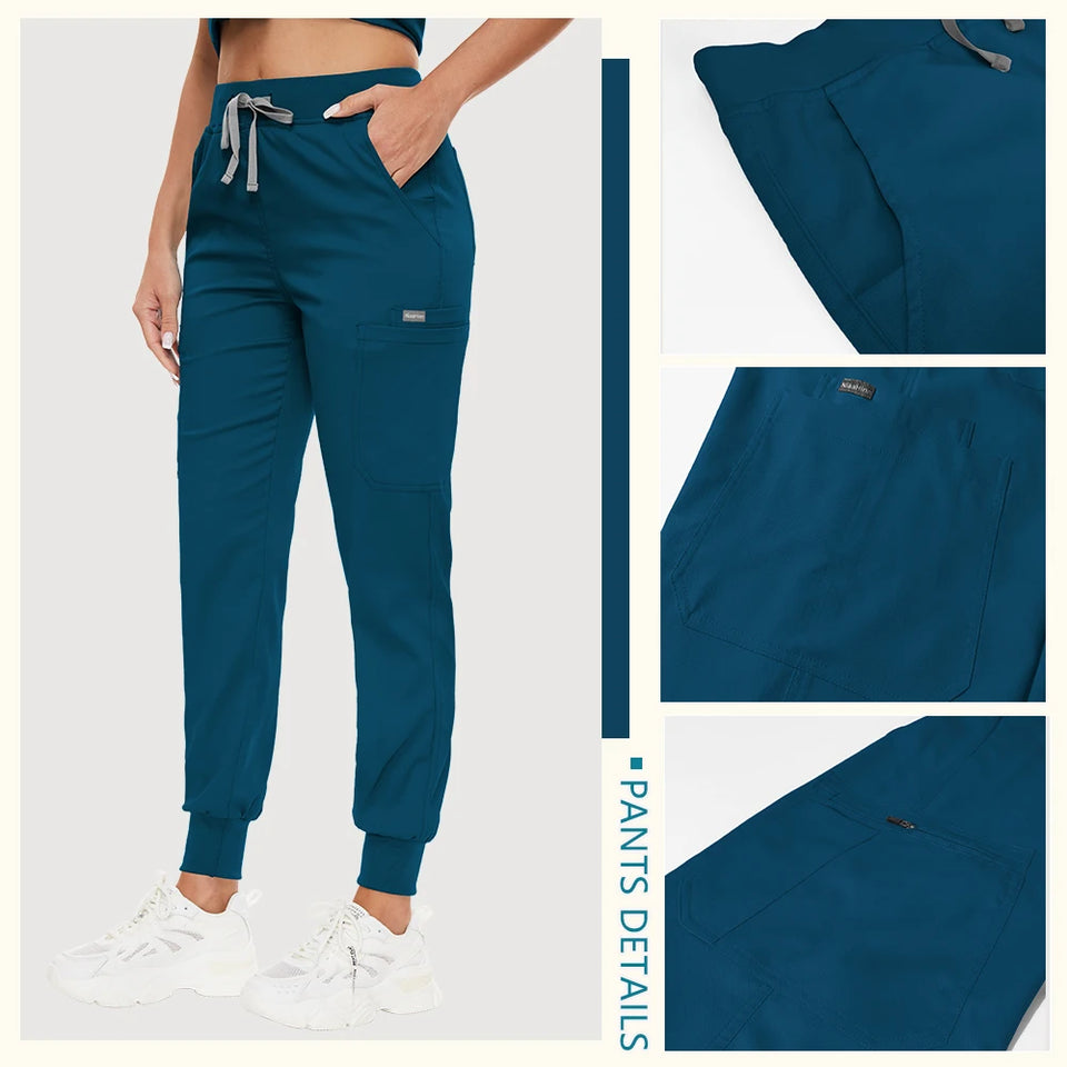 Unisex Medical Scrub Set with Pockets – Jogger-Style Nurse & Doctor Uniform for Clinical, Surgical & Veterinary Work