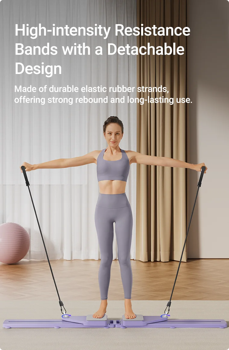 2-in-1 Abs & Ski Board – Portable Core and Leg Trainer Pilates Reformer for Home Gym