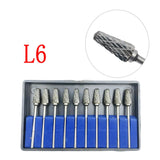 10PCS Assorted Tungsten Steel Dental Polisher Burs – 2.35MM Low-Speed Handpiece Drill Bits for Dental Lab