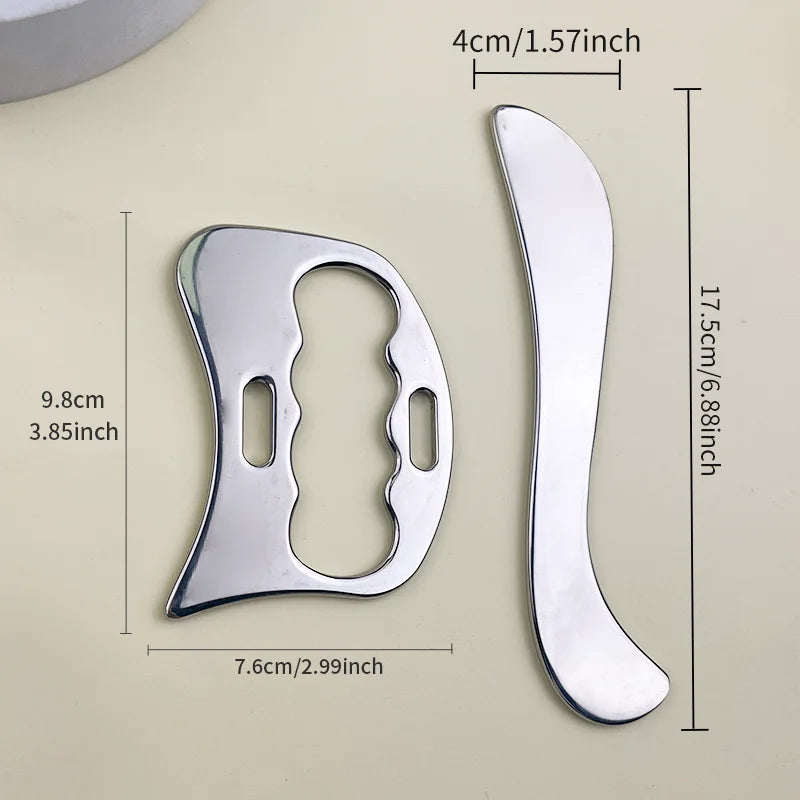 2cs stainless steel fascia knife, portable and practical myofascial release knife guasha soft tissue release tool, suitable for