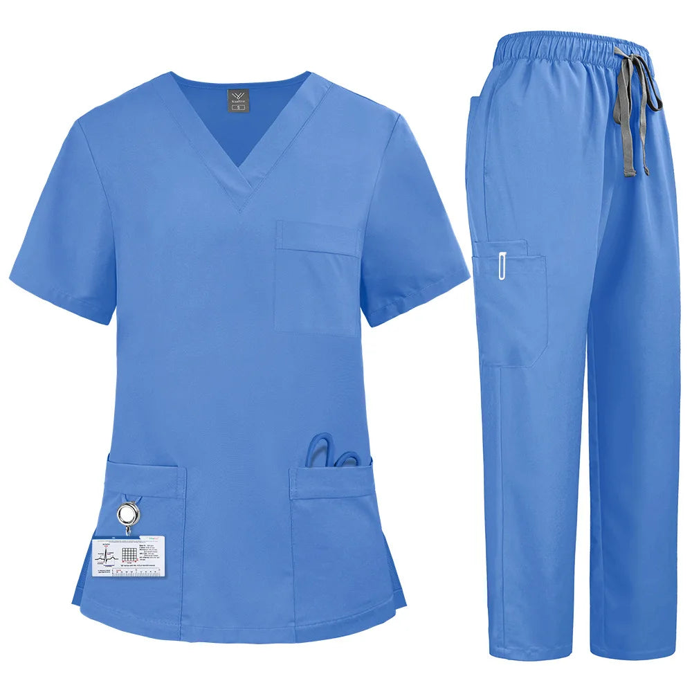 Quick-Dry Elastic Plus-Size Lab Uniform Set for Men & Women