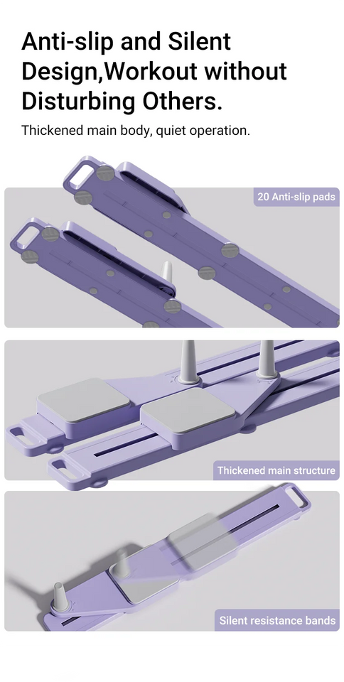 2-in-1 Abs & Ski Board – Portable Core and Leg Trainer Pilates Reformer for Home Gym