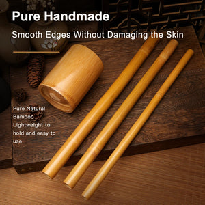 Natural Bamboo Massage Stick Wood Therapy Stick Gua Sha Massage Wood Therapy Tools for Body Contour Cupping Gua Sha Massager