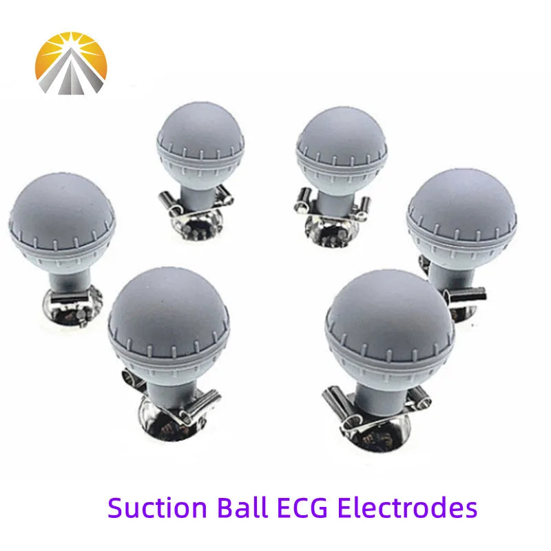 Full Set ECG Electrodes – Chest Suction Balls & Limb Clamp Clips, Dual/Multi-Function EKG Electrodes for Adult ECG Machines