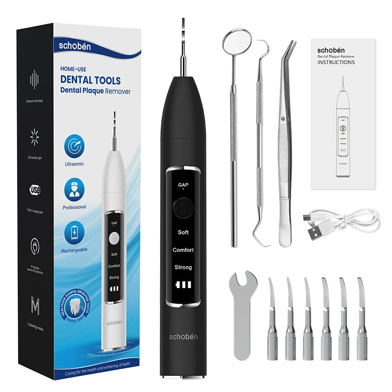 Schoben Ultrasonic Dental Scaler – Electric Tooth Cleaner for Tartar, Plaque & Stain Removal