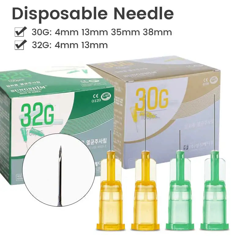 Disposable Sterile Needles – Superfine Painless Tip (30G 4mm 25mm / 32G 4mm 13mm) for Dental & Eyelid Use