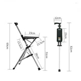 Foldable Walking Stick with Seat – Multi-Functional Non-Slip Crutch Chair for Elderly & Outdoor Use