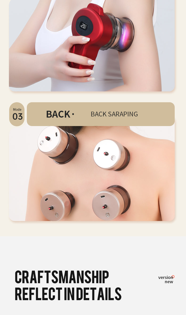 Electric Cupping Therapy Device – Negative Pressure Scraping & Massage for Back, Neck & Shoulders