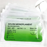 Medical Nylon Monofilament Suture Kits 4/0 – Individually Wrapped Veterinary & Practice Sutures for Training (1–100pcs)