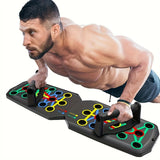 Portable Folding Push-Up Board – Multi-Functional Anti-Slip Fitness Mat with Handles for Chest, Arms & Core