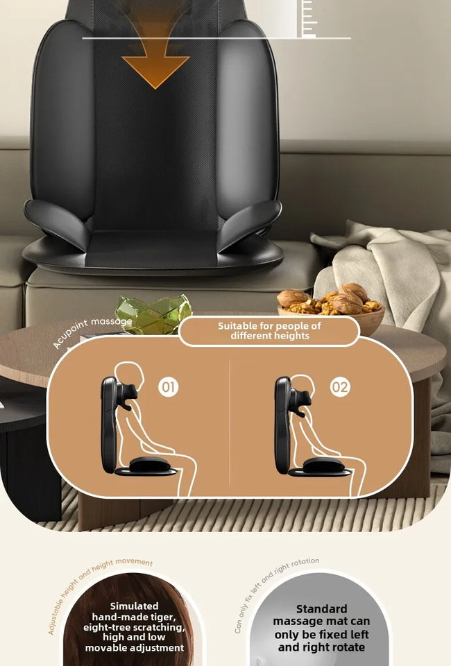 Upgrade Electric Full Body Massage Chair Neck Back Waist Leg Vibration Kneading Shiatsu Cushion Seat Relaxation Trapezius Massag