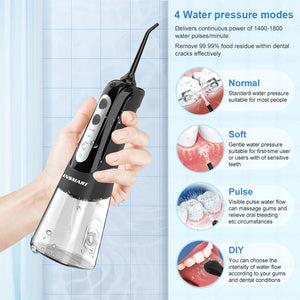 INSMART Portable Oral Irrigator & Dental Water Flosser – 300ML Teeth Cleaner