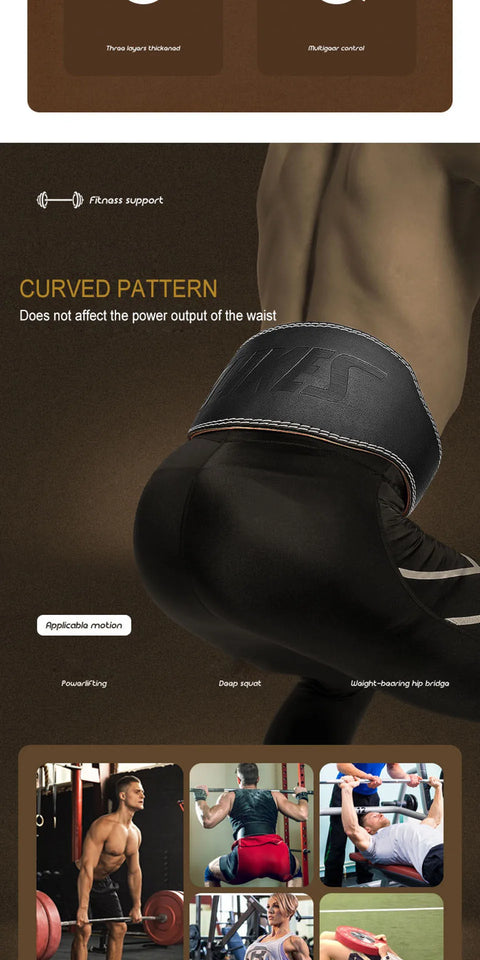 AOLIKES Cowhide Weightlifting Belt – Lumbar Support Gym Belt for Squats & Bodybuilding