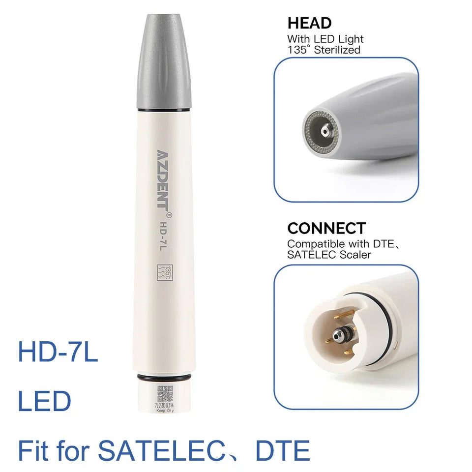 AZDENT Ultrasonic Piezo Scaler Handpiece – Compatible with EMS, DTE, WOODPECKER, SATELEC, VRN (135° Sterilizable)