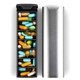 7-Day Premium Aluminum Pill Organizer – Large Capacity Weekly Pill Box for Vitamins, Supplements & Medicine
