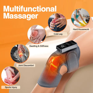 Electric Knee Massager 3 Vibrations 5 Levels Hot Compress Shoulder Elbow Massage Knee Support Brace Knee Protection Health Care