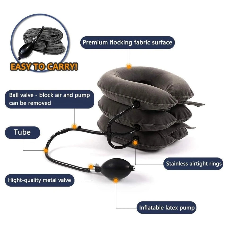 nflatable Cervical Neck Stretcher – Home Spinal Traction Device for Pain Relief & Muscle Strain Recovery