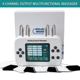Electric 30 Levels Physiotherapy Machine 4 Output TENS Multifunctional Massager EMS Vibration Nerve Stimulator Relax 8pcs Pads