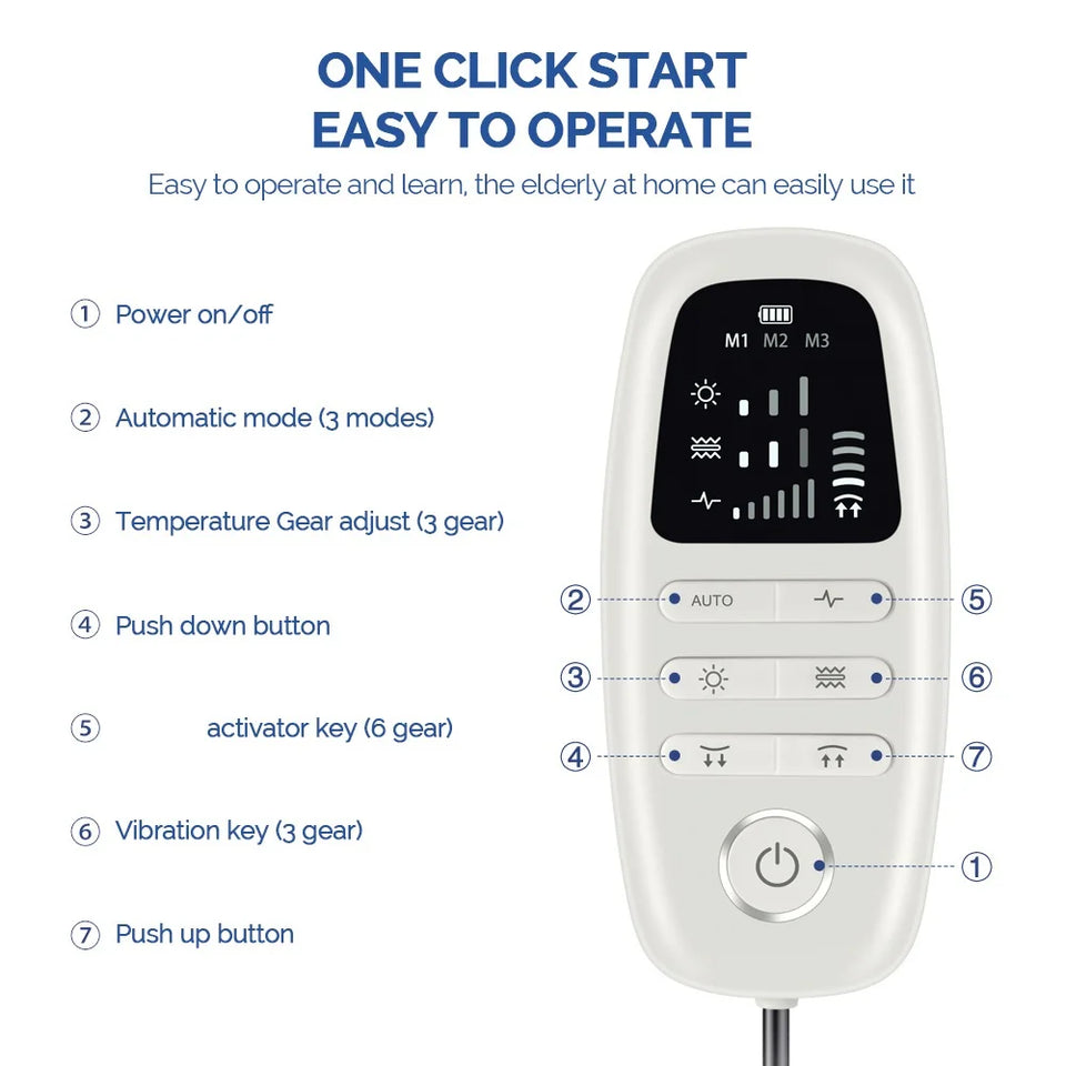 Electric Lumbar Traction Massager Inflatable Back Stretcher Device Adjustable Vibration Waist Massager Waist Spine Support Back