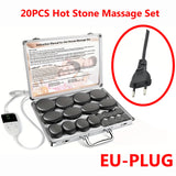HOT STONE MASSAGE SET WITH TEMPERATURE ADJUSTMENT - Hot Stone Massage Set with Heater, Professional Spa Massage Tool - For Neck,