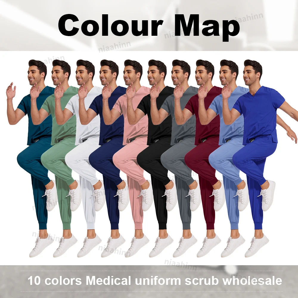 Wholesale Unisex Medical Jogger Scrub Set with Accessories