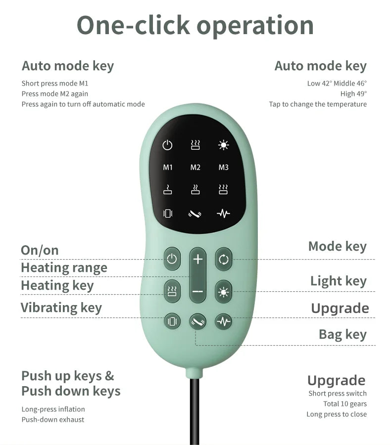 New Upgrade Air-Lip Stretch Low Frequency Thermal Vibration Waist Massage Heeling Spot Left and Right Swing + Up and Down Tracti