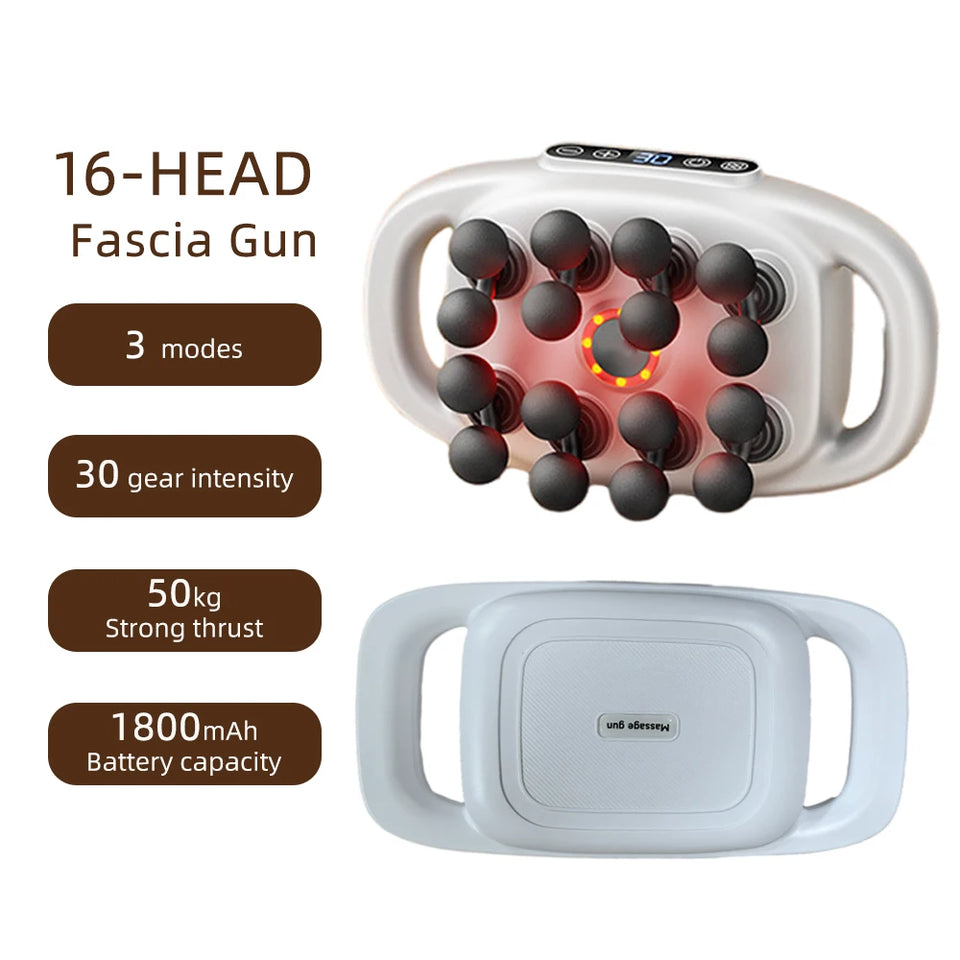 42-Head Fascia Massage Gun – High-Frequency Muscle Massager for Back, Neck, Shoulder & Waist Relief