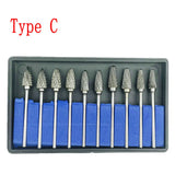 10PCS Assorted Tungsten Steel Dental Polisher Burs – 2.35MM Low-Speed Handpiece Drill Bits for Dental Lab