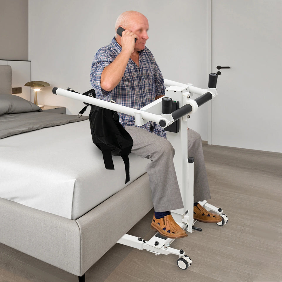 Electric Adjustable Patient Lift Transfer Chair – Foldable Handicap Shower & Commode Toilet Seat for Elderly Home Care