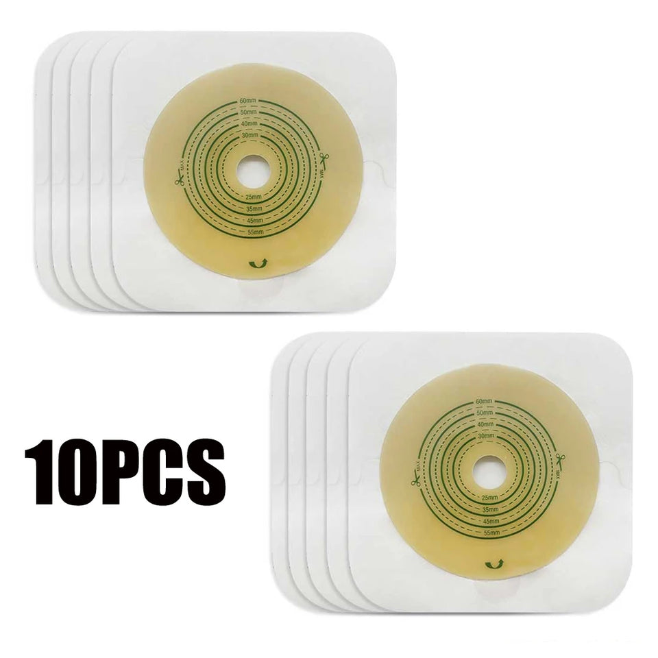 Open Clip Ostomy Bags – Two-Piece Drainable Colostomy & Ileostomy Pouches with Hoop & Loop Closure for Stoma Care