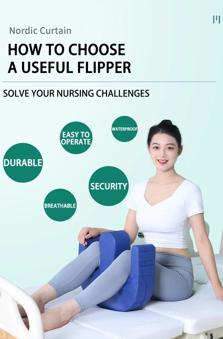 Bedridden Patient Turnover U-Pillow – Leg Support & Positioning Pad for Elderly Nursing & Rehabilitation