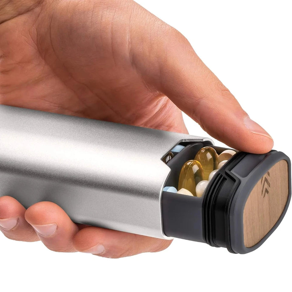 7-Day Premium Aluminum Pill Organizer – Large Capacity Weekly Pill Box for Vitamins, Supplements & Medicine