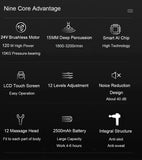 24V Professional Massage Gun with Hot & Cold Therapy – 12 Head Deep Tissue Fascia Massager