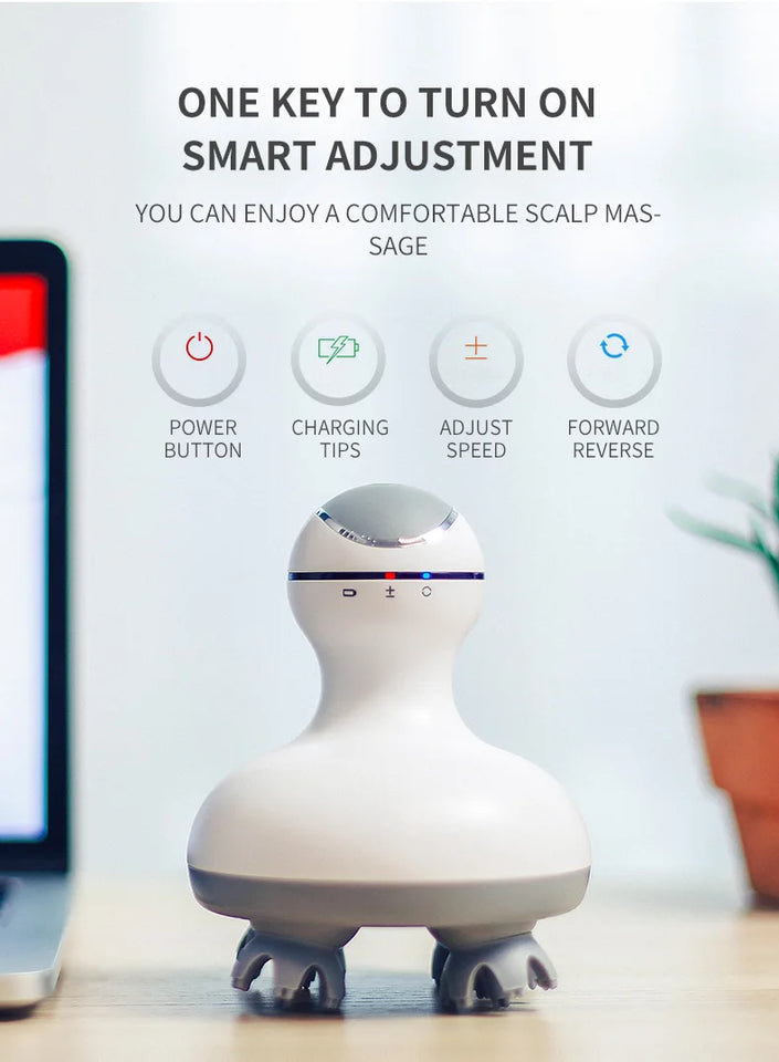 New Electric Cordless Hair Scalp Massager Handheld Portable Head Scratcher Massager for Hair Growth, Deep Clean and Stress Relax