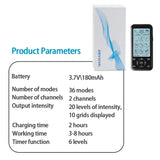 TENS EMS Machine 36 Modes Electronic Muscle Stimulator Physiotherapy Pulse Full Body Massager Health Care Device with 10pcs Pads