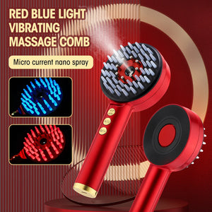 Electric Microcurrent Spray Massage Comb Red Blue LED Hair Follicle Comb Scalp Nano Atomized Head Massager Hair Growth Anti Loss