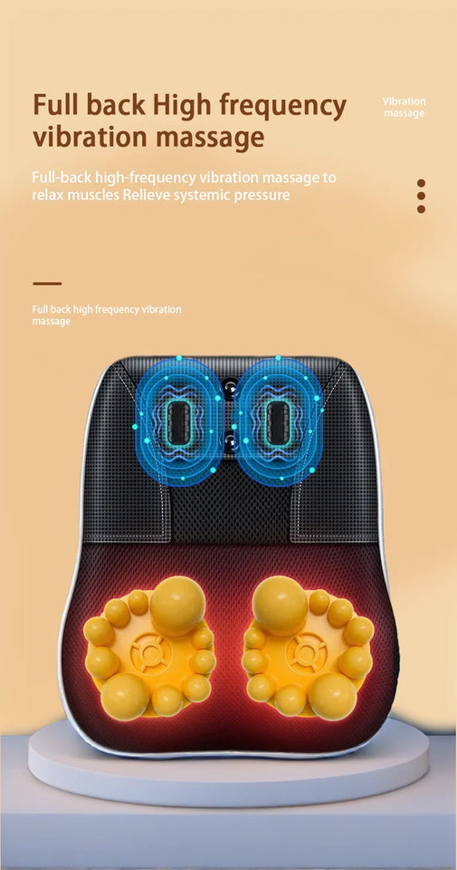 Electric Massage Neck Pillow Shiatsu Head Cervical airbag Ttraction Body Back Waist Massager Car with Heating Vibrating Massage