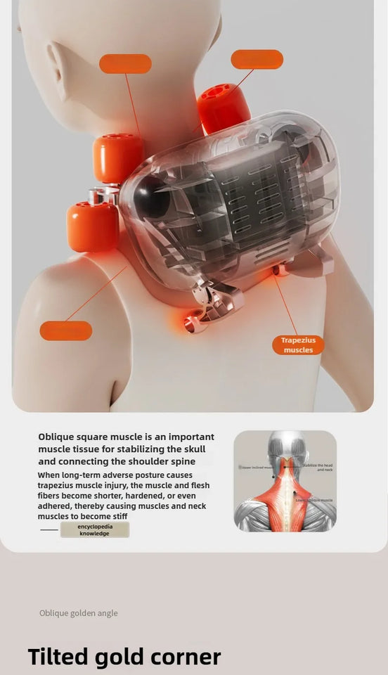 Trapezius Electric Massage Pillow For Neck and Shoulder Wireless Car And Home Massager Heat Waist Leg Cervical Shiatsu Kneading