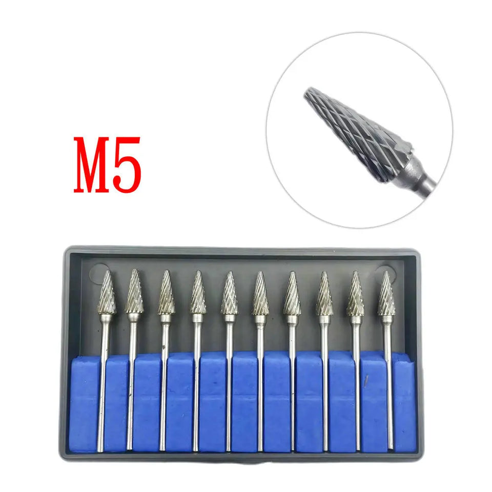 10PCS Assorted Tungsten Steel Dental Polisher Burs – 2.35MM Low-Speed Handpiece Drill Bits for Dental Lab