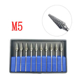 10PCS Assorted Tungsten Steel Dental Polisher Burs – 2.35MM Low-Speed Handpiece Drill Bits for Dental Lab