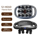 12-Head Fascia Massage Gun – High-Frequency Deep Tissue Muscle Massager